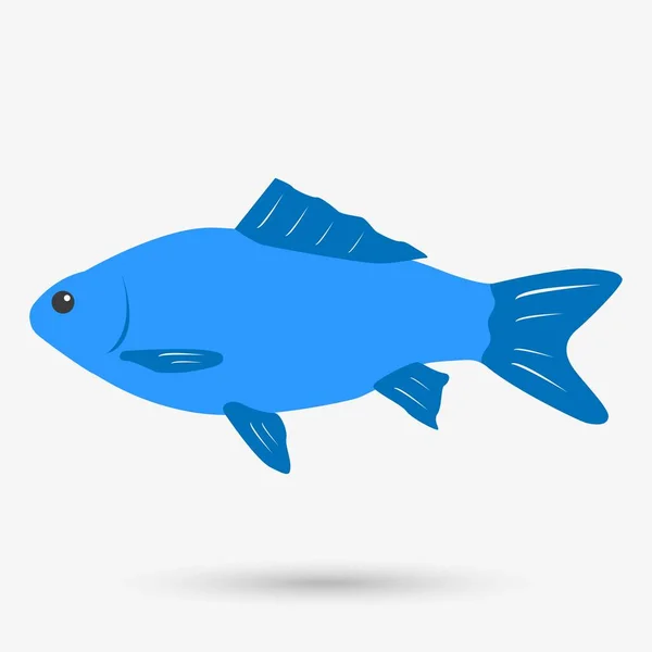 Icono Pescado Con Sombra Ilustración Vectorial — Archivo Imágenes Vectoriales