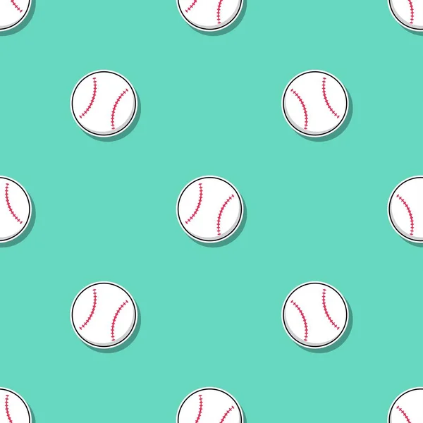 Bola Béisbol Patrón Sin Costuras Ilustración Vectorial — Archivo Imágenes Vectoriales