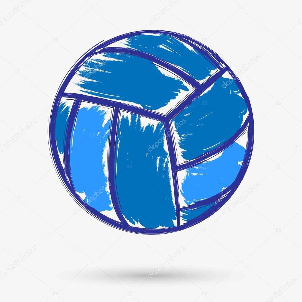 Volleyball ball isolated object. Vector illustration.