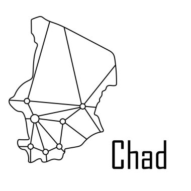 Chad harita simgesi, vektör çizim.