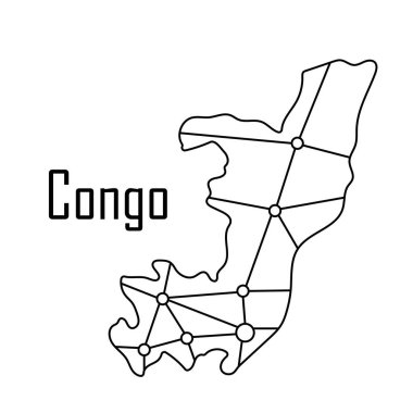 Kongo Haritası kutsal kişilerin resmi, vektör çizim.