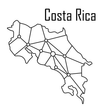 Kosta Rika Haritası kutsal kişilerin resmi, vektör çizim.