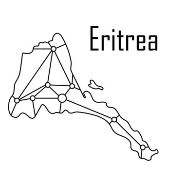 Eritre harita simgesi, vektör illüstrasyonu.