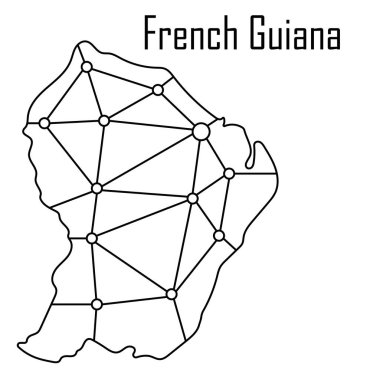 Fransız Guyanası harita simgesi, vektör çizim.