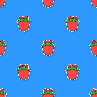 Hediye kutusu kusursuz desen. Vektör illüstrasyonu.