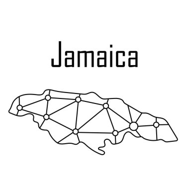 Jamaika Haritası kutsal kişilerin resmi, vektör çizim.