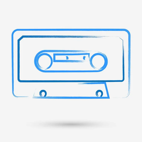 Audio Kassettenpinselstriche Vektorillustration — Stockvektor