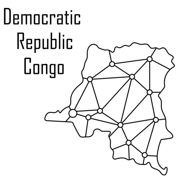 República Democrática Congo Mapa Icono Vector Ilustración — Vector de stock