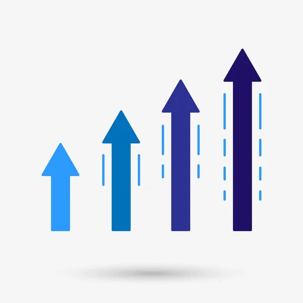 Diagramm Mit Pfeilaufkleber Isoliertes Objekt Vektorillustration — Stockvektor