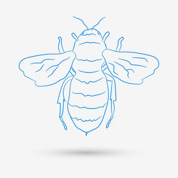 Бджола Каракулі Ізольований Єкт Векторні Ілюстрації — стоковий вектор