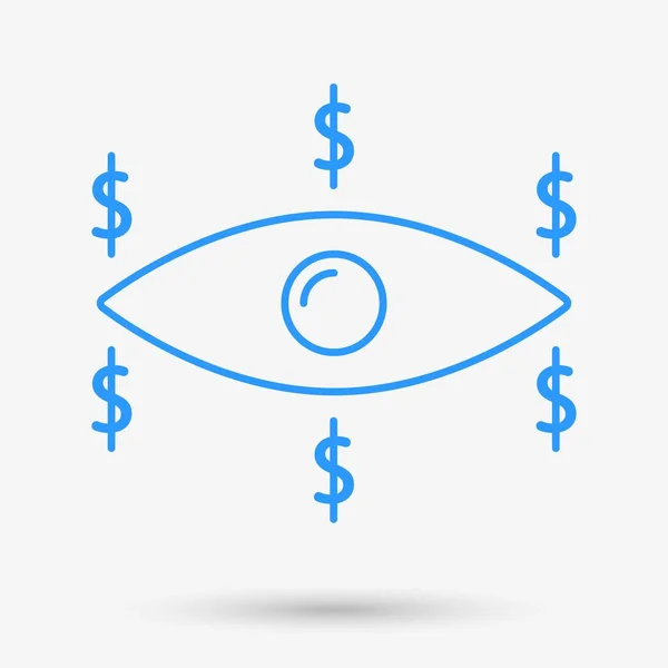 Μάτι Χρήματα Απομονωμένο Αντικείμενο Εικονογράφηση Διανύσματος — Διανυσματικό Αρχείο