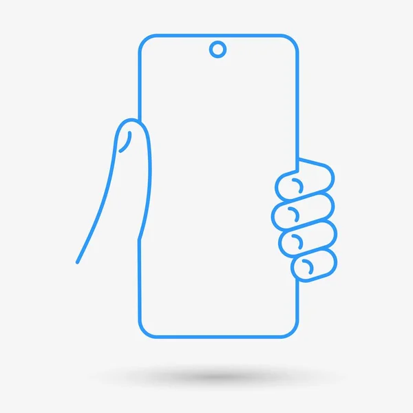 Main Avec Téléphone Objet Isolé Illustration Vectorielle — Image vectorielle