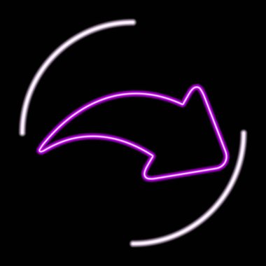 Ok neon işareti, modern parlayan pankart tasarımı, renkli modern tasarım eğilimi siyah arkaplan. Vektör illüstrasyonu.