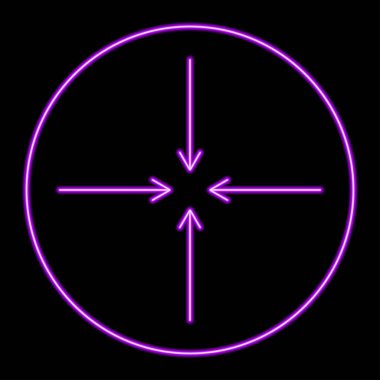 Merkeze oklar, parlak modern pankart tasarımı, siyah arkaplanda renkli modern tasarım eğilimi. Vektör illüstrasyonu.