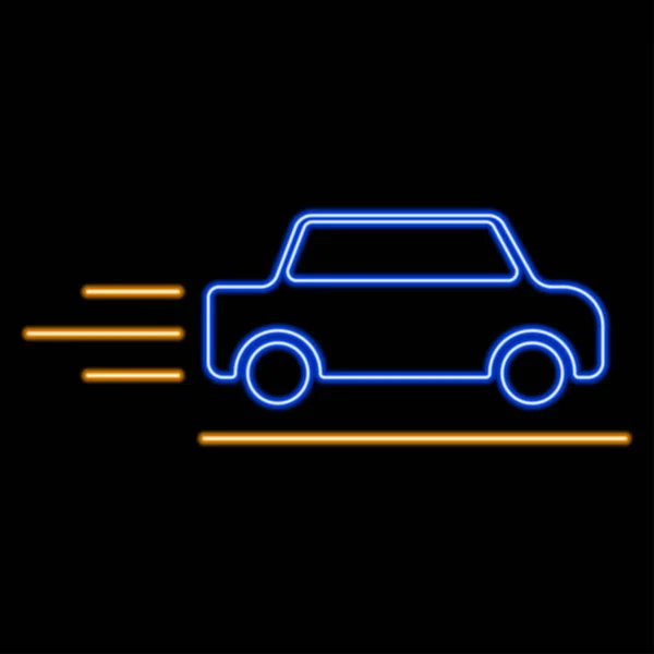Автомобильный Неоновый Знак Современный Светящийся Баннер Красочный Современный Дизайн Тенденции — стоковый вектор