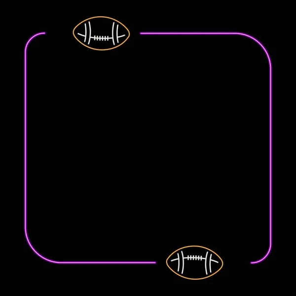 American Football Neon Frame Modern Gloeiend Banner Design Kleurrijke Moderne — Stockvector