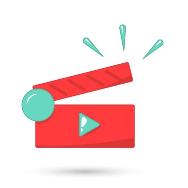 Film alkışı simgesi izole nesne. Vektör illüstrasyonu.