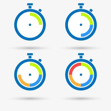 Zamanlayıcı izole nesneyi ayarladı. Vektör illüstrasyonu.