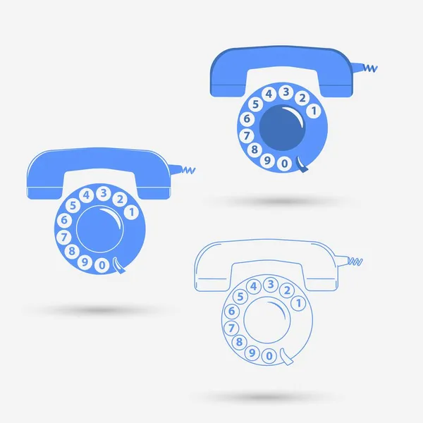 Vieux Téléphone Icône Objet Isolé Illustration Vectorielle — Image vectorielle