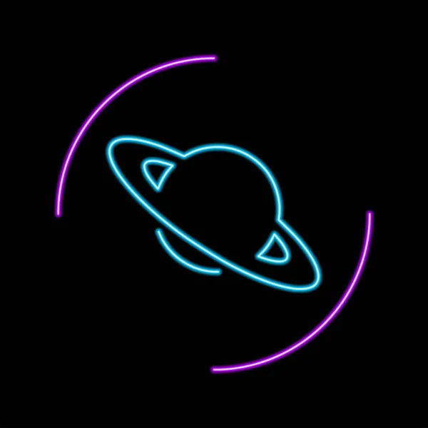 Знак Сатурна Неонова Сучасний Світіння Прапора Барвистий Сучасний Дизайн Тенденції — стоковий вектор