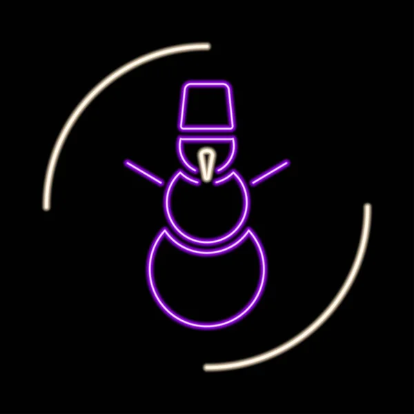 Snowman Neon Sign Modern Desain Banner Bercahaya Warna Warni Desain - Stok Vektor