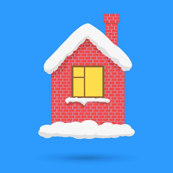 Casa Neve Objeto Isolado Ilustração Vetorial — Vetor de Stock