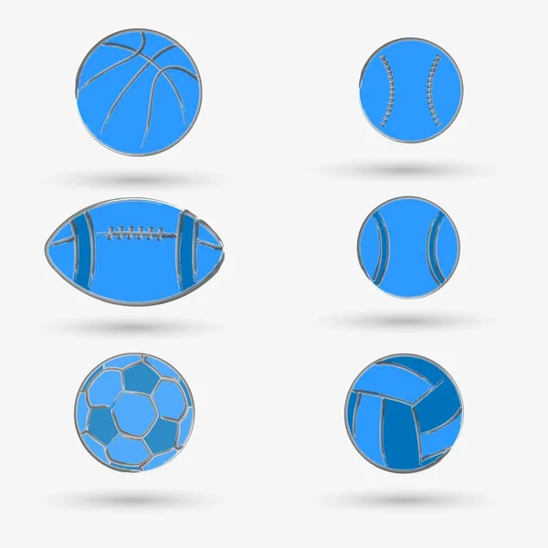 スポーツボールは アイコンを隔離オブジェクトを設定します ベクターイラスト — ストックベクタ
