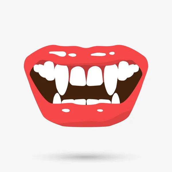 Vampir Dişleri Izole Bir Nesne Vektör Illüstrasyonu — Stok Vektör
