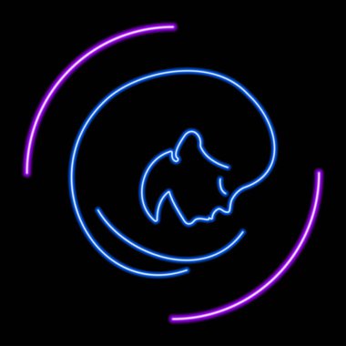 Başak burcu işareti neon, modern parlayan pankart tasarımı, renkli modern tasarım trend. Vektör illüstrasyonu.