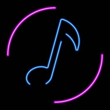 Not neon işareti, modern parlayan pankart tasarımı, renkli modern tasarım trendleri. Vektör illüstrasyonu.