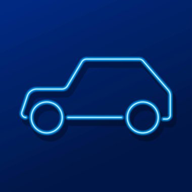 Araba neon ışığı, modern parlayan pankart tasarımı, renkli modern tasarım trendleri. Vektör illüstrasyonu.