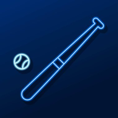 Beyzbol neon ışığı, modern parlayan pankart tasarımı, renkli modern tasarım trendleri. Vektör illüstrasyonu.