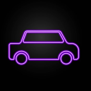 Araba neon ışığı, modern parlayan pankart tasarımı, renkli modern tasarım trendleri. Vektör illüstrasyonu.
