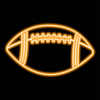 Amerikan futbolu neon ışığı, modern parlayan pankart tasarımı, renkli modern tasarım trendleri. Vektör illüstrasyonu.