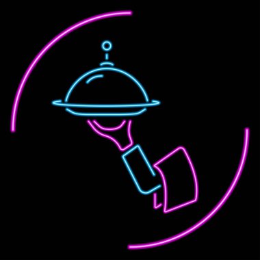 Tepside neon ışığı, modern parlayan pankart tasarımı renkli modern tasarım trendleri. Vektör illüstrasyonu.