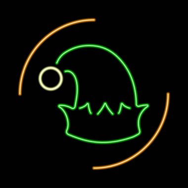 Bu elf neon işareti, modern parlayan pankart tasarımı, renkli modern tasarım trendleri. Vektör illüstrasyonu.