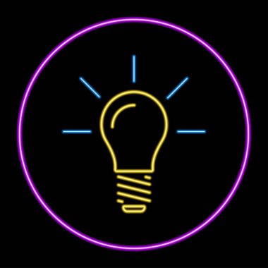 Ampul ışığı, modern parlayan pankart tasarımı, renkli modern tasarım trendleri. Vektör illüstrasyonu.