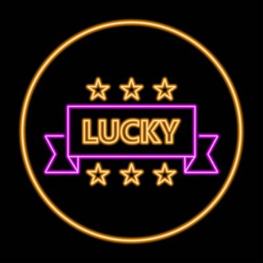 Şans ışığı işareti, modern parlayan pankart tasarımı, renkli modern tasarım trendleri. Vektör illüstrasyonu.