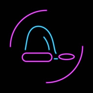 Noel Baba şapkalı neon tabela, modern parlak pankart tasarımı, renkli modern tasarım trendleri. Vektör illüstrasyonu.
