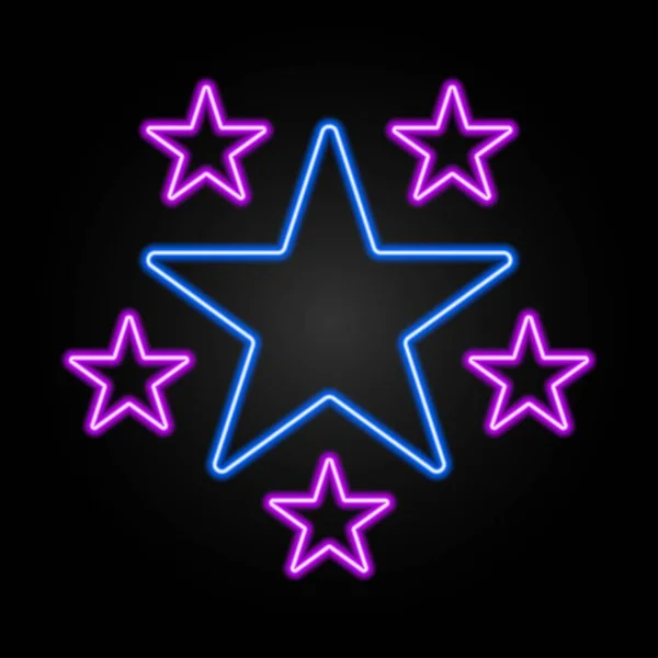 Csillagok Neon Jel Modern Ragyogó Banner Design Színes Modern Design — Stock Vector