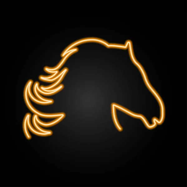Pferde Leuchtreklame Modernes Leuchtendes Bannerdesign Farbenfrohe Moderne Designtrends Vektorillustration — Stockvektor