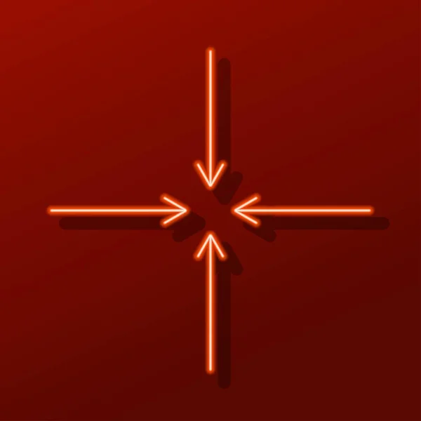 Стрелки Центральному Неоновому Знаку Современный Дизайн Перчаточного Баннера Яркие Современные — стоковый вектор
