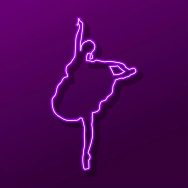 Baletnica Neon Znak Nowoczesny Świecący Baner Design Kolorowe Nowoczesne Trendy — Wektor stockowy