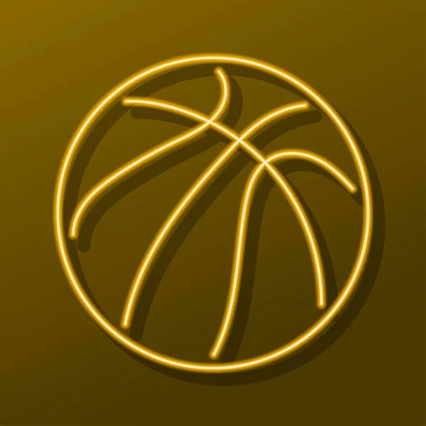 Basketbol Neon Işığı Modern Parlayan Pankart Tasarımı Renkli Modern Tasarım — Stok Vektör