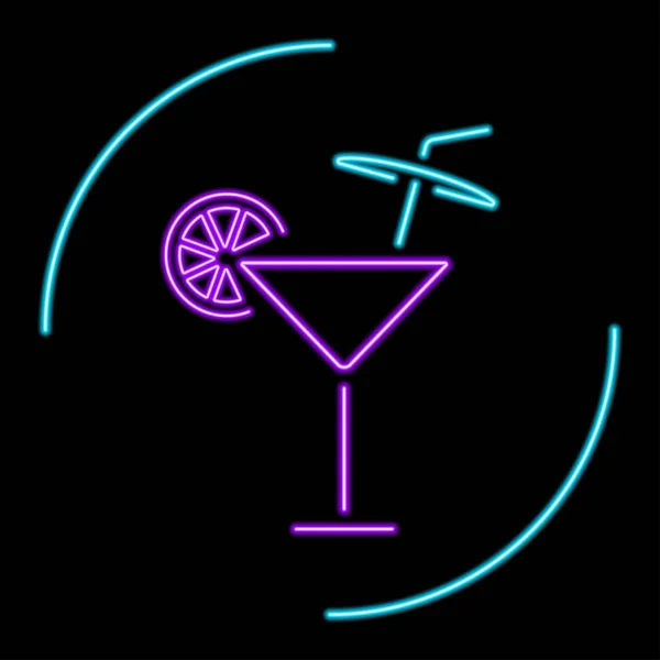 Insegna Neon Cocktail Design Moderno Luminoso Tendenze Design Moderno Colorato — Vettoriale Stock