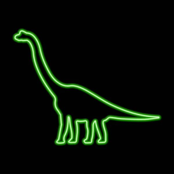 Diplodocus Neon Işareti Modern Parlayan Pankart Tasarımı Renkli Modern Tasarım — Stok Vektör