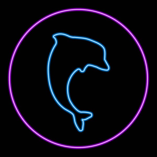 Dolphin neon sign, modern glowing banner design, colorful modern design trends. Vector illustration.