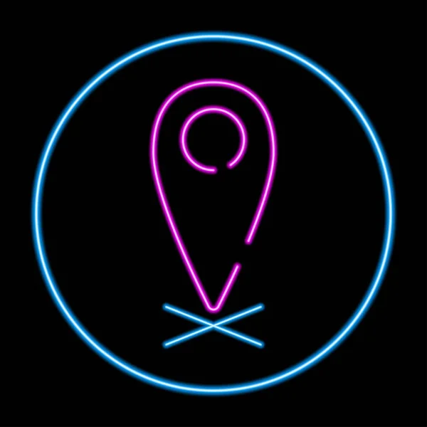 Navigatie Pictogram Neon Teken Moderne Gloeiende Banner Design Kleurrijke Moderne — Stockvector