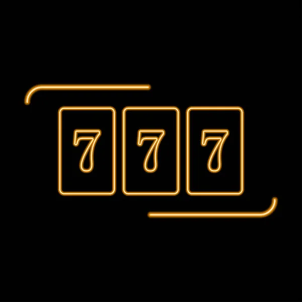 777 Neon Jel Modern Ragyogó Banner Design Színes Modern Design — Stock Vector