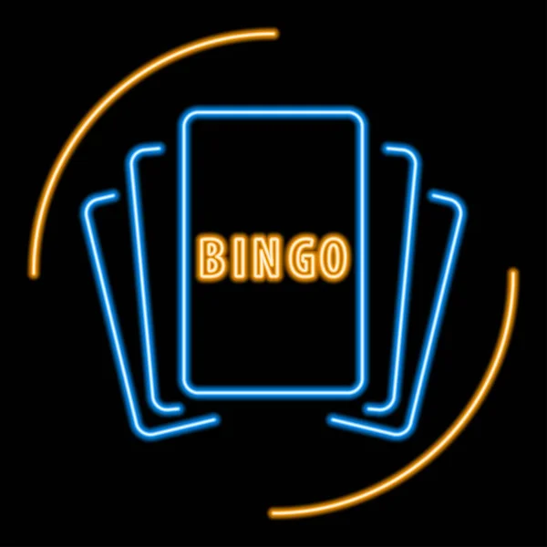 Casino Card Neon Sign Modern Desain Banner Bercahaya Warna Warni - Stok Vektor